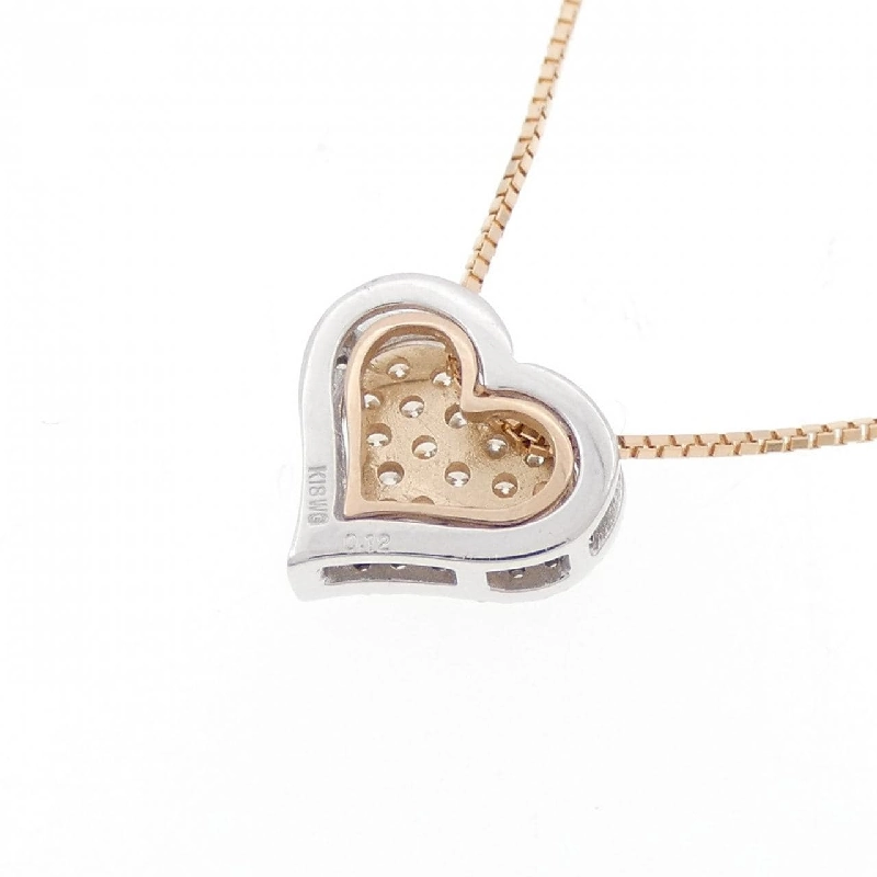 K18PG/K18WG 2WAY Mặt Dây Chuyền Hình Trái Tim Đá Quý 0.19CT - Hàng hiệu Chính Hãng 863721
