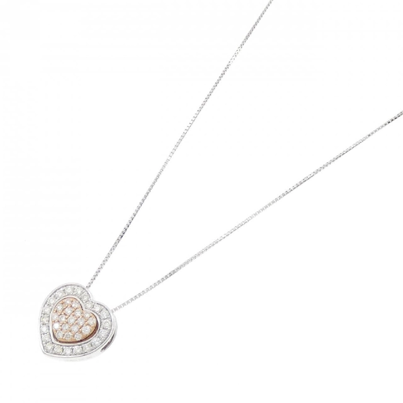K18WG/K18PG 2WAY Dây chuyền trái tim đính đá kim cương 0.30CT - Hàng hiệu Chính hãng 862484