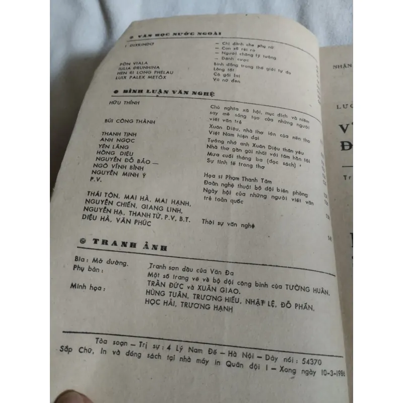 tạp chí Văn nghệ Quân đội, số 3 phát hành năm 1986.  761712