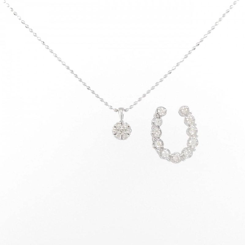 K18WG 2WAY Dây chuyền kim cương 0.17CT - Hàng hiệu Chính hãng 860939