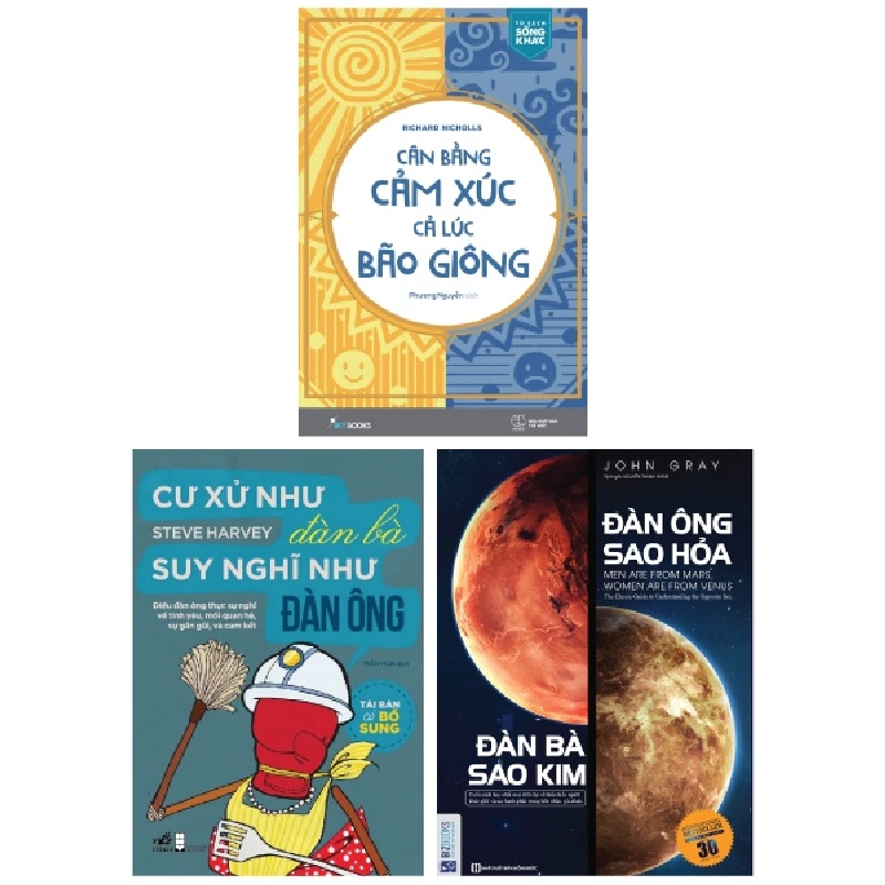 Combo Sách Đàn Ông Sao Hỏa - Đàn Bà Sao Kim + Cân Bằng Cảm Xúc, Cả Lúc Bão Giông + Cư Xử Như Đàn Bà, Suy Nghĩ Như Đàn Ông (Bộ 3 Cuốn) - John Gray, Richard Nicholls, Steve Harvey 743972