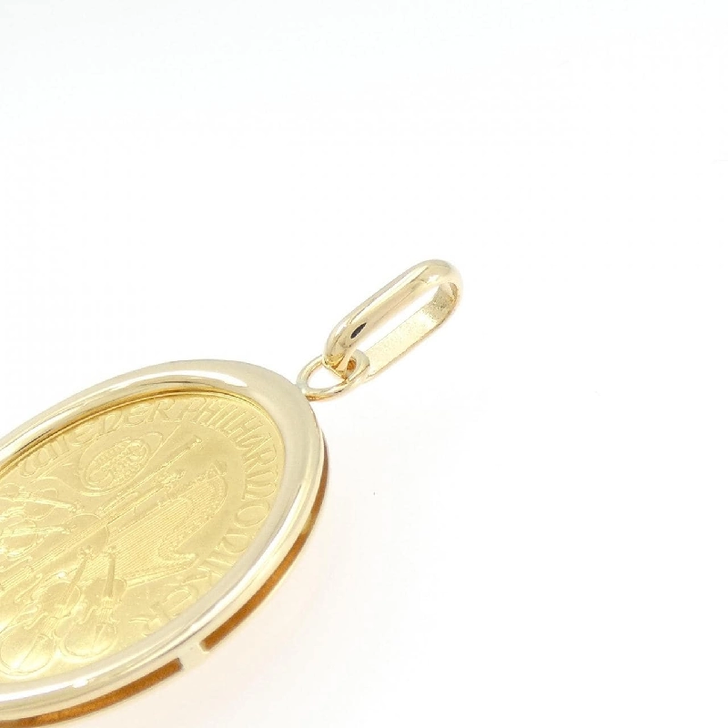 K18YG(枠) Đồng xu Mặt dây chuyền - Hàng hiệu Authentic 870922