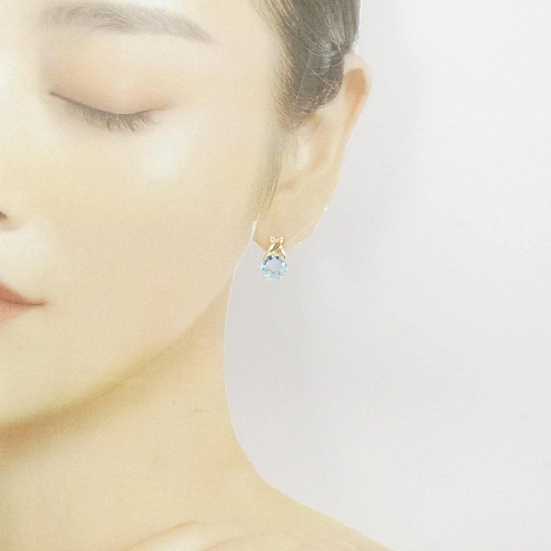 K18YG Blue Topaz Bông tai - Hàng hiệu Chính hãng 871895
