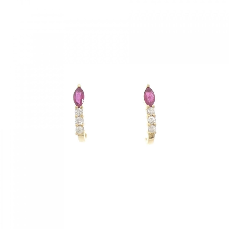 K18YG Bông tai Ruby - Hàng hiệu Chính hãng 868480