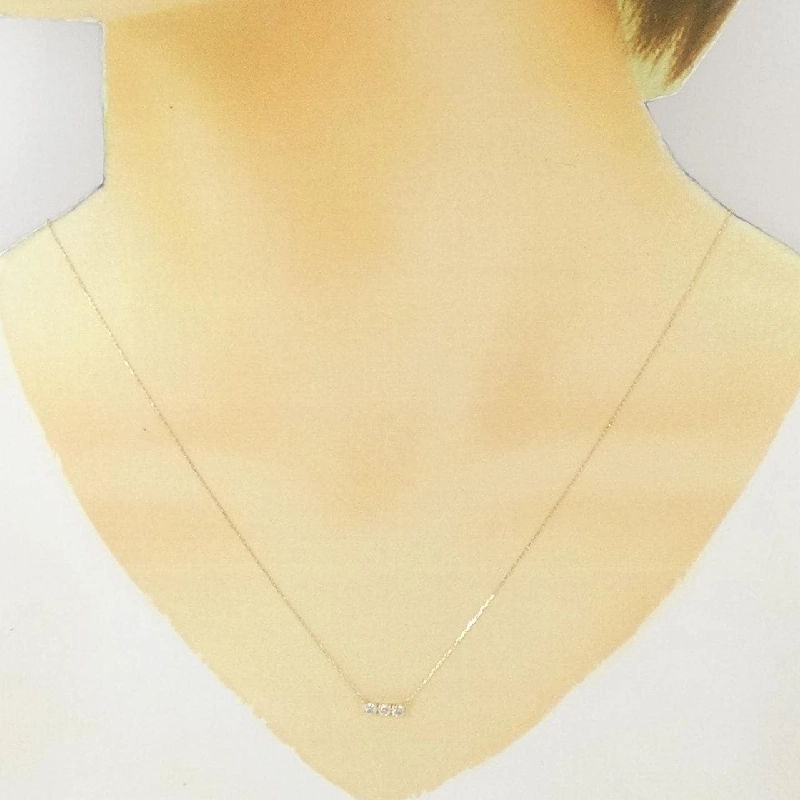 K18YG Ba viên đá kim cương Dây chuyền 0.15CT - Hàng hiệu Chính hãng 858224