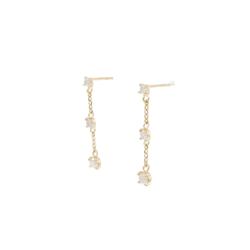 K18YG Bông tai kim cương ba viên 0.2CT - Hàng hiệu Chính hãng 867564