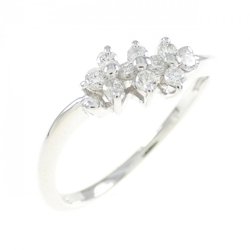 Nhẫn kim cương hoa K18WG 0.16CT 672050