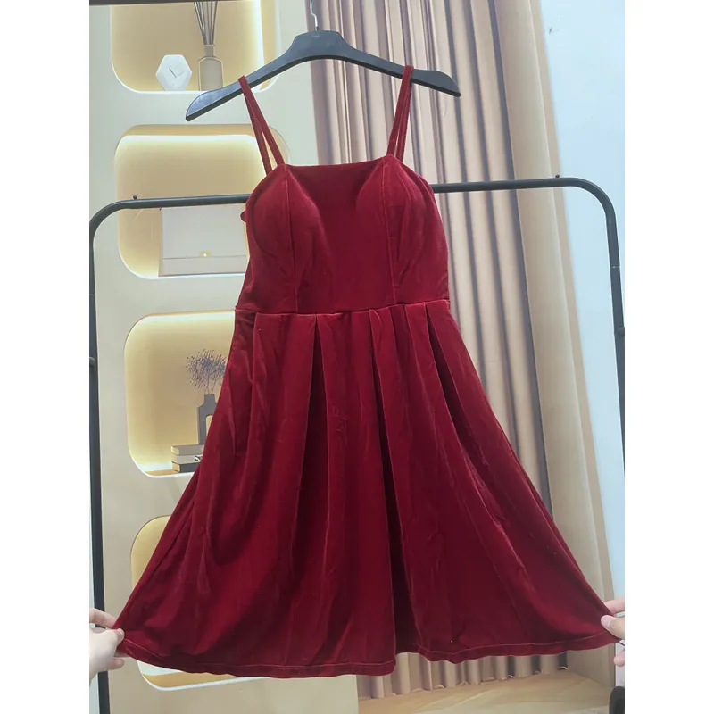 Váy nhung xoè 2 dây  691067