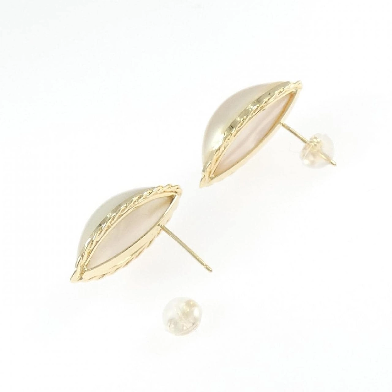 K18YG Mabe Pearl Earrings - Hàng hiệu Authentic 863794