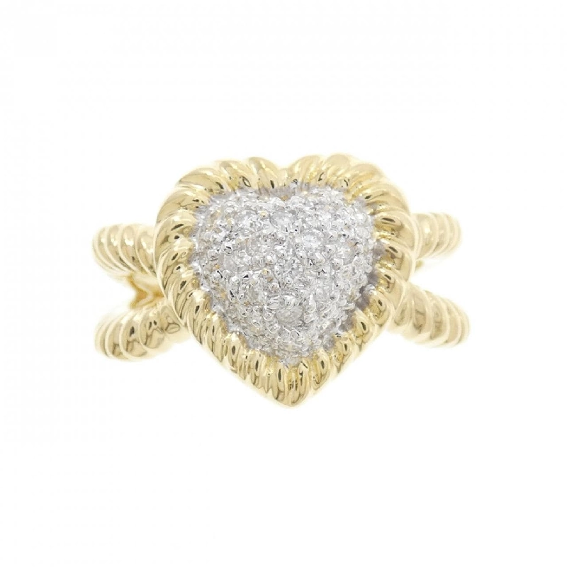 Nhẫn kim cương pavé hình trái tim 750YG/750WG 0.27CT - Hàng hiệu Authentic 846109
