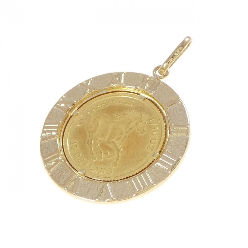 K18YG(枠) Đồng xu Mặt dây chuyền - Hàng hiệu Chính hãng 862187