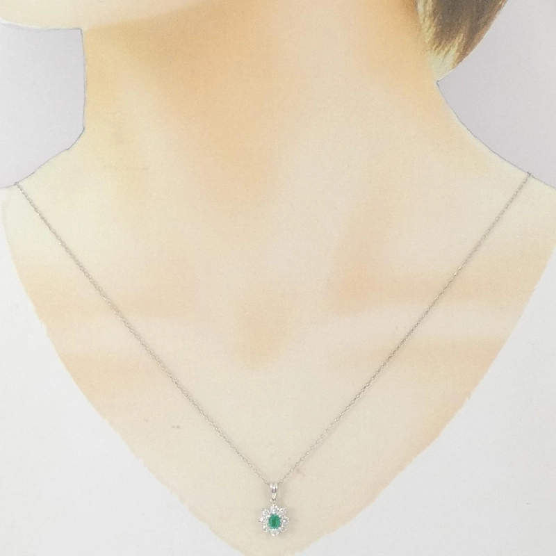 Dây chuyền ngọc lục bảo PT900/PT850 0.24CT - Hàng hiệu Authentic 858851