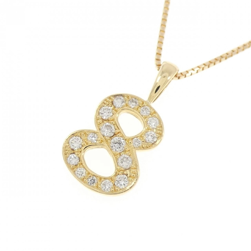 K18YG Số 8 Dây chuyền kim cương 0.153CT - Hàng hiệu Chính hãng 858475