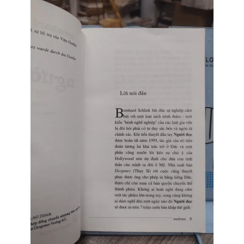 Sách: Người đọc (tiểu thuyết) - TG: Bernhard Schlink (A3) 723050