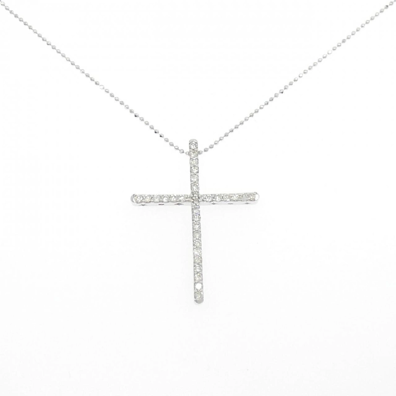 K18WG Dây chuyền kim cương chéo 0.60CT - Hàng hiệu chính hãng 860389