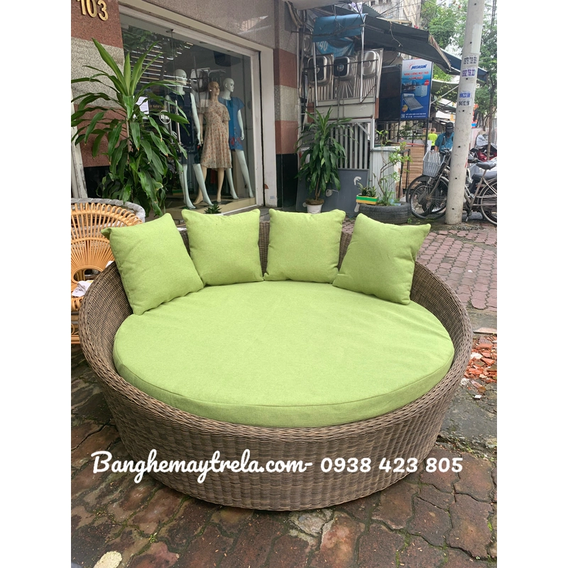 Ghế tròn tắm nắng nhựa giả mây 472603