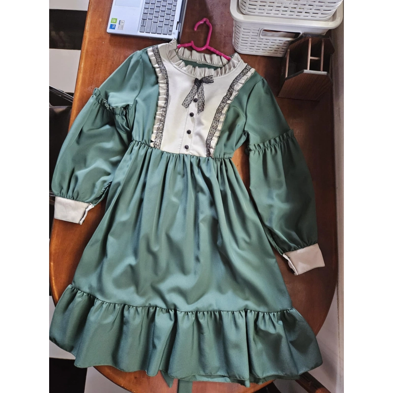 Đầm loli dáng xòe màu xanh Gothic lolita green dark palace (chỉ qua sử dụng 1 lần) 315851