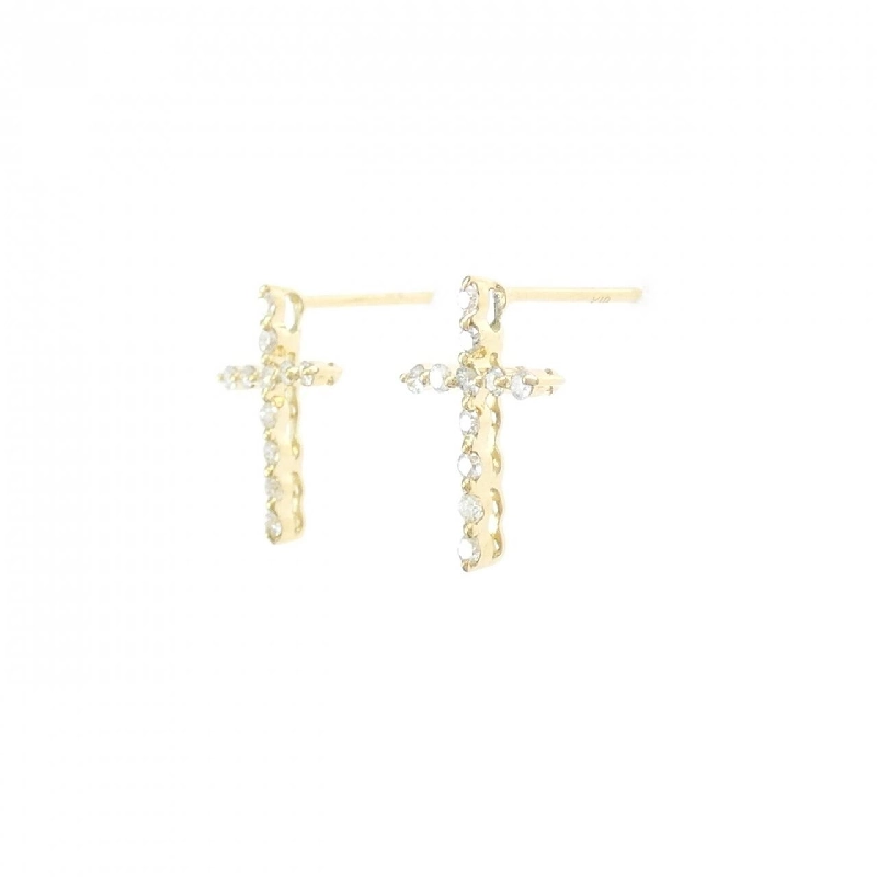 K18YG Bông tai kim cương chéo 0.20CT - Hàng hiệu Chính hãng 875368