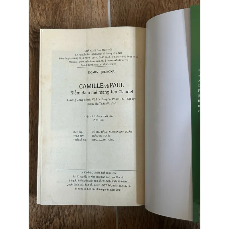 Camille và Paul - Niềm đam mê mang tên Claudel - Dominique Bona (NXB Tri Thức 750277