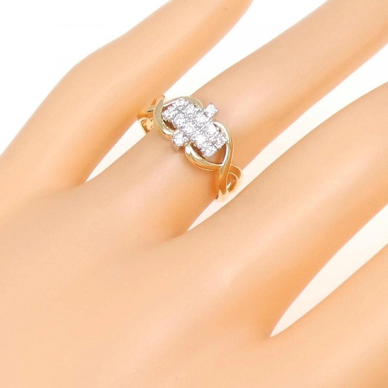 Nhẫn kim cương K18YG/PT 0.15CT 671534