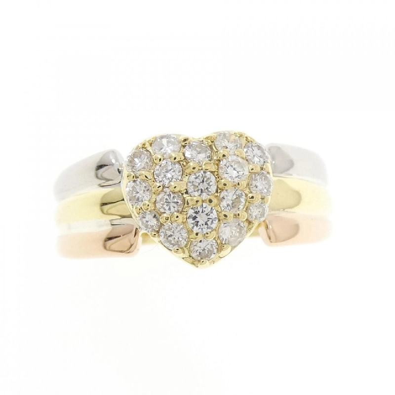 Nhẫn kim cương pavé hình trái tim K18YG/PT/K18PG 0.33CT - Hàng hiệu Authentic 854410