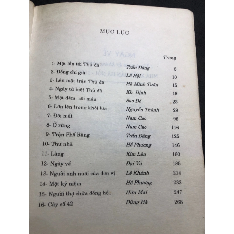 Ngày về 1996 mới 60% ố vàng bìa tróc góc Nhiều tác giả HPB0906 SÁCH VĂN HỌC 915000