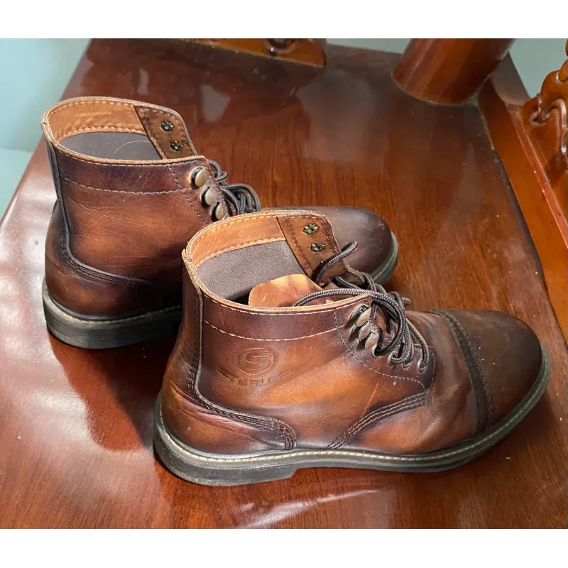 Giày Boots Nam da thật kích cỡ 40, màu nâu sẫm 996217