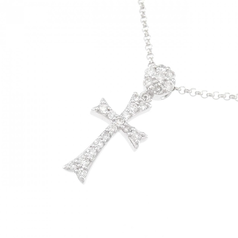 K18WG Dây chuyền kim cương chéo 0.25CT - Hàng hiệu Chính hãng 863830