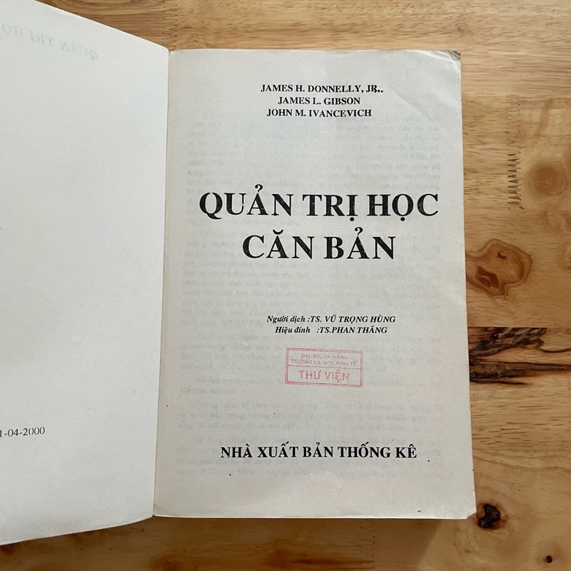 II Tựa sách: Quản Trị Học Căn Bản - James H. Donnelly, James L. Gibson, John M. Ivancevich 464145