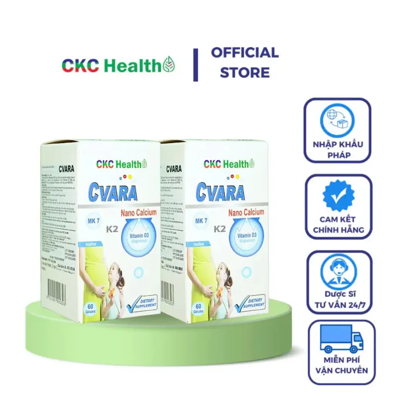 Viên uống Canxi Nano CVARA CKC Health Nhập khẩu PHÁP hộp 60 viên 736051