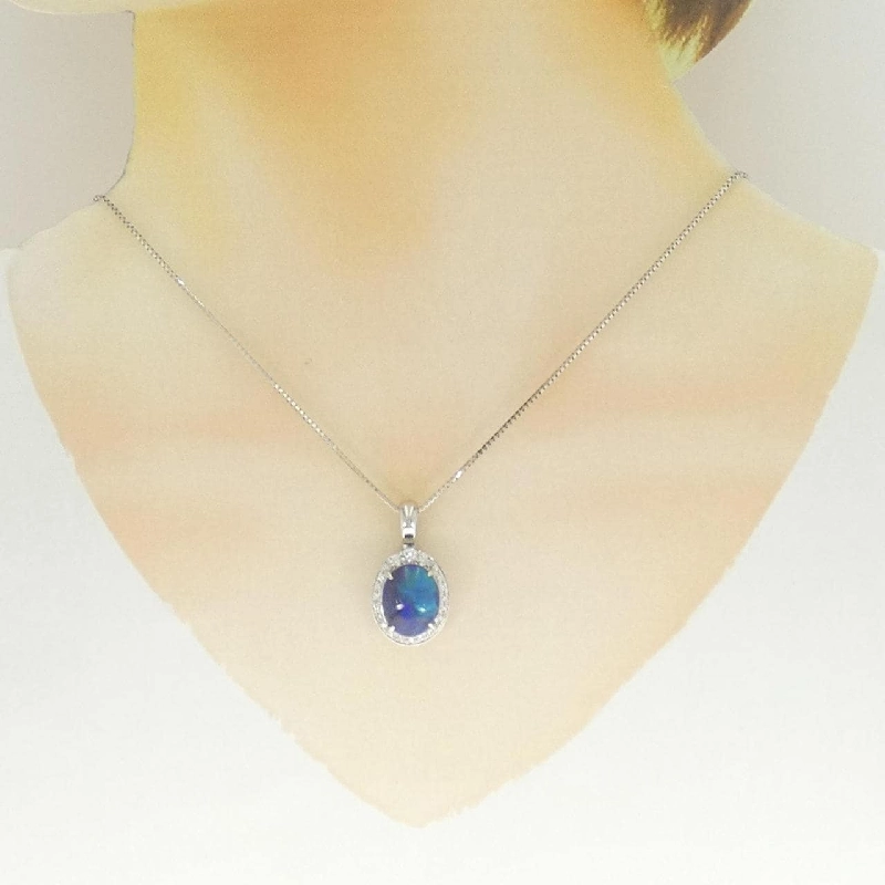 Dây chuyền opal đen PT900/PT850 5.60CT - Hàng hiệu chính hãng 857062