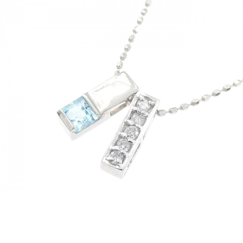 K18WG 2WAY Blue Topaz Necklace - Hàng hiệu Authentic 860773