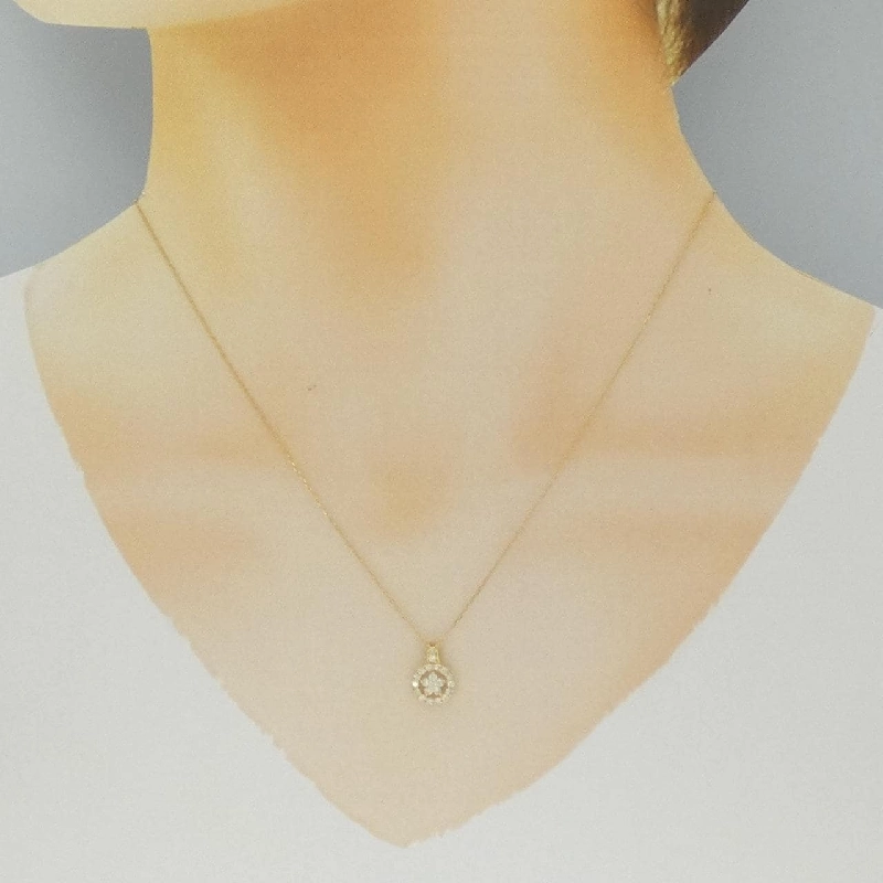 K18YG Hoa Vàng Kim Cương Dây Chuyền 0.27CT - Hàng hiệu Chính hãng 861243