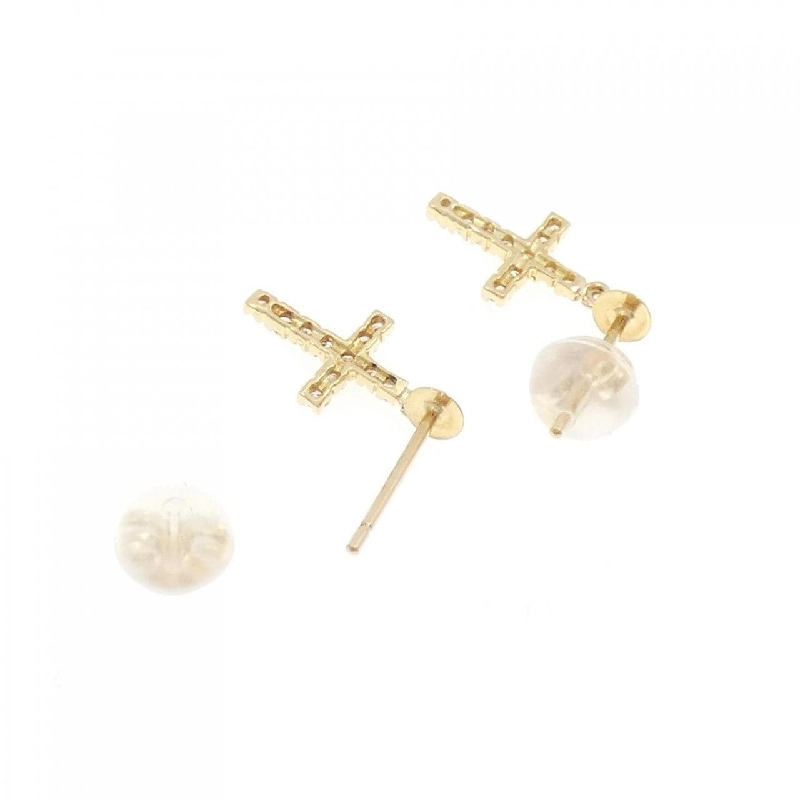 K18YG Bông tai kim cương chéo 0.12CT - Hàng hiệu Chính hãng 867865