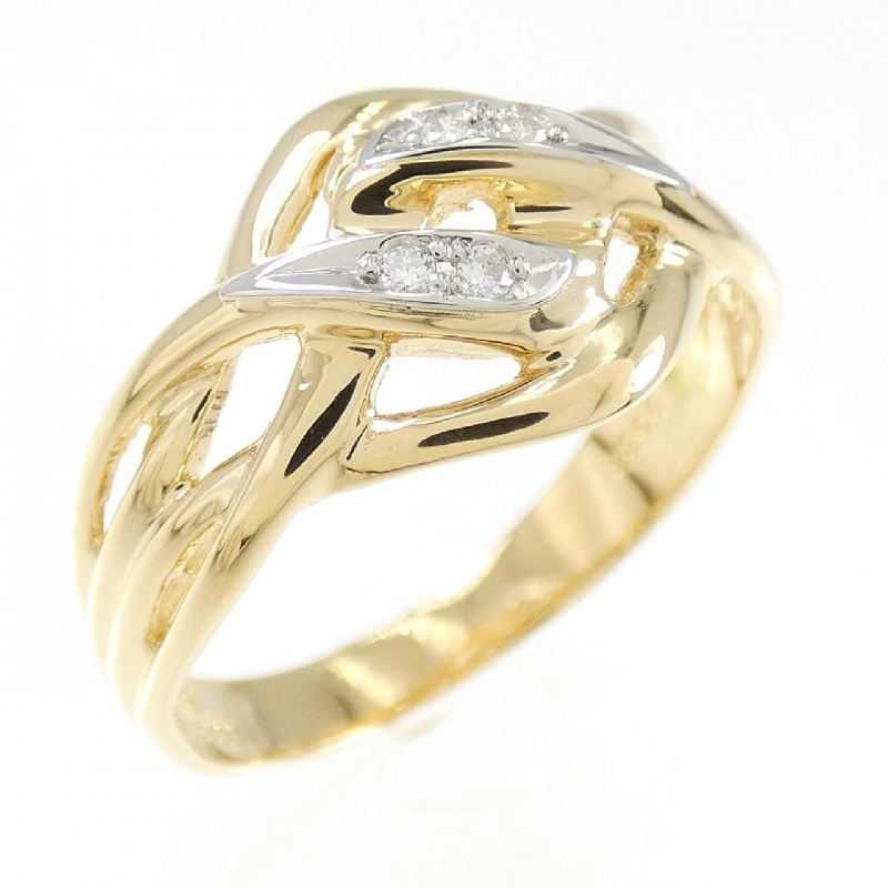 Nhẫn kim cương K18YG/PT900 0.033CT 671696