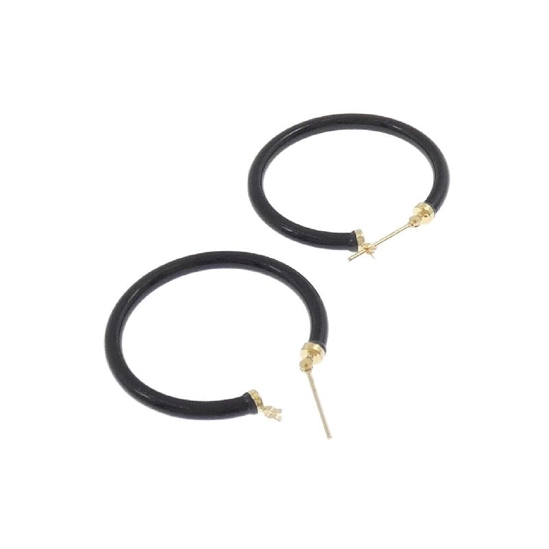 K18YG Khuyên tai Hoop Onyx - Hàng hiệu Chính hãng 869504