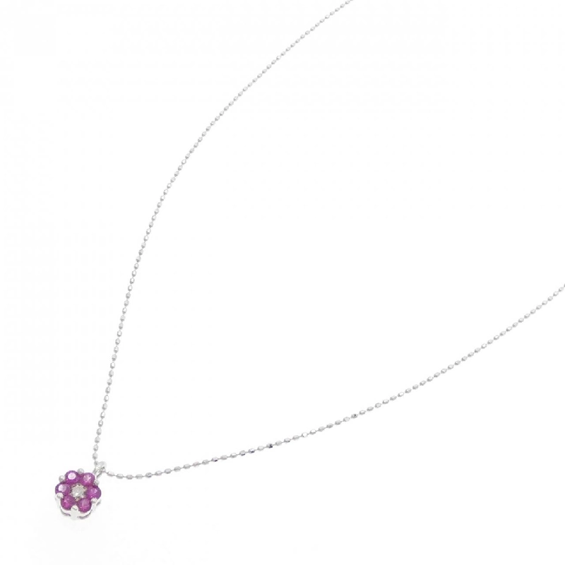 K18WG Hoa Hồng Ruby Dây Chuyền 0.25CT - Hàng hiệu Chính hãng 858872