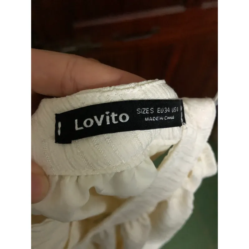 Áo trễ vai Lovito, màu be size S 754200