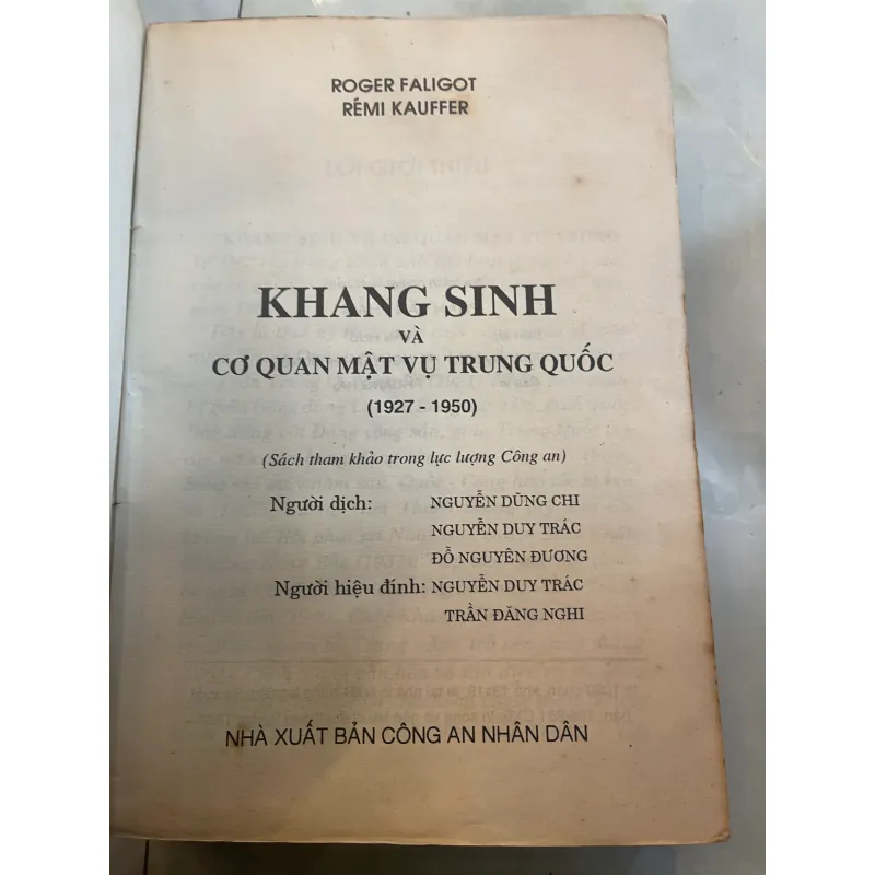 KHANG SINH VÀ CƠ QUAN MẬT VỤ TRUNG QUỐC - ROGER FALIGOT, RÉMI KAUFFER 999078
