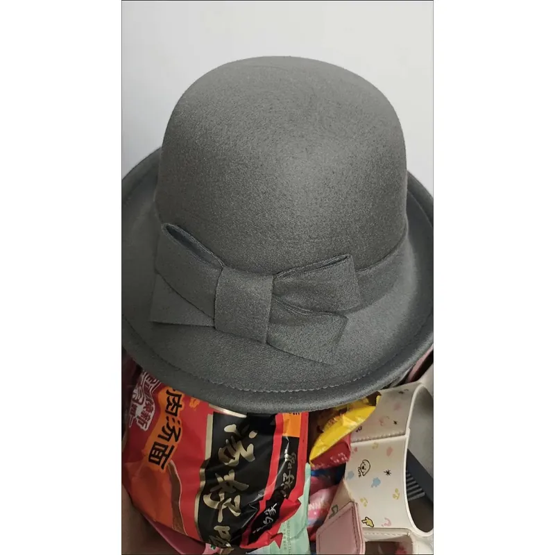 Mũ xô  màu đen kiểu Pháp thanh lịch mũ xô thời trang, mũ fedora kiểu Anh cổ điển. 740141