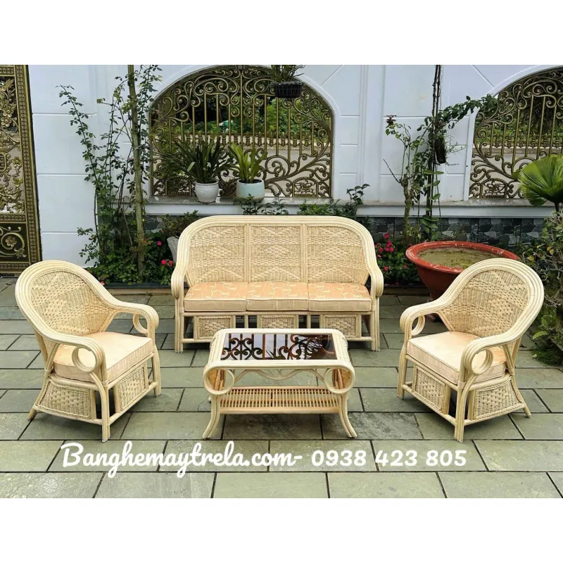 Sofa salon mây đan kín 790114