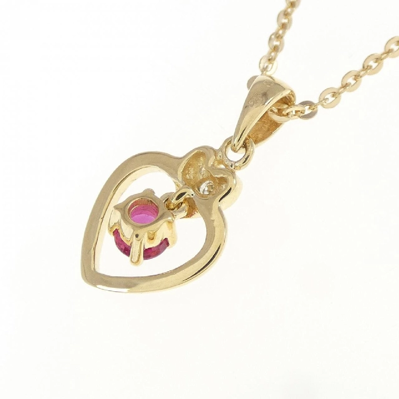 Dây chuyền ruby hình trái tim 18KTYG/750YG - Hàng hiệu Authentic 861309