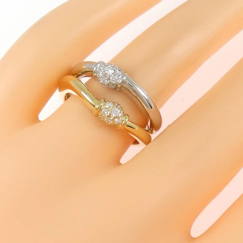 Nhẫn kim cương 750YG/PT900 0.32CT 666268