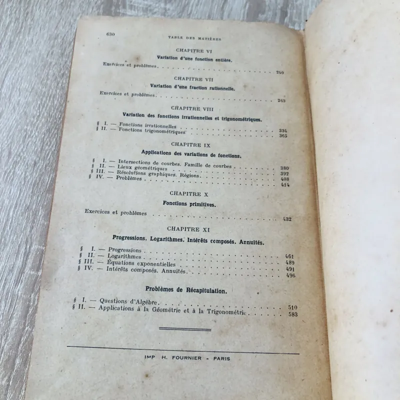 EXERCICES D’ALGÈBRE – Classe de Mathématiques 971143