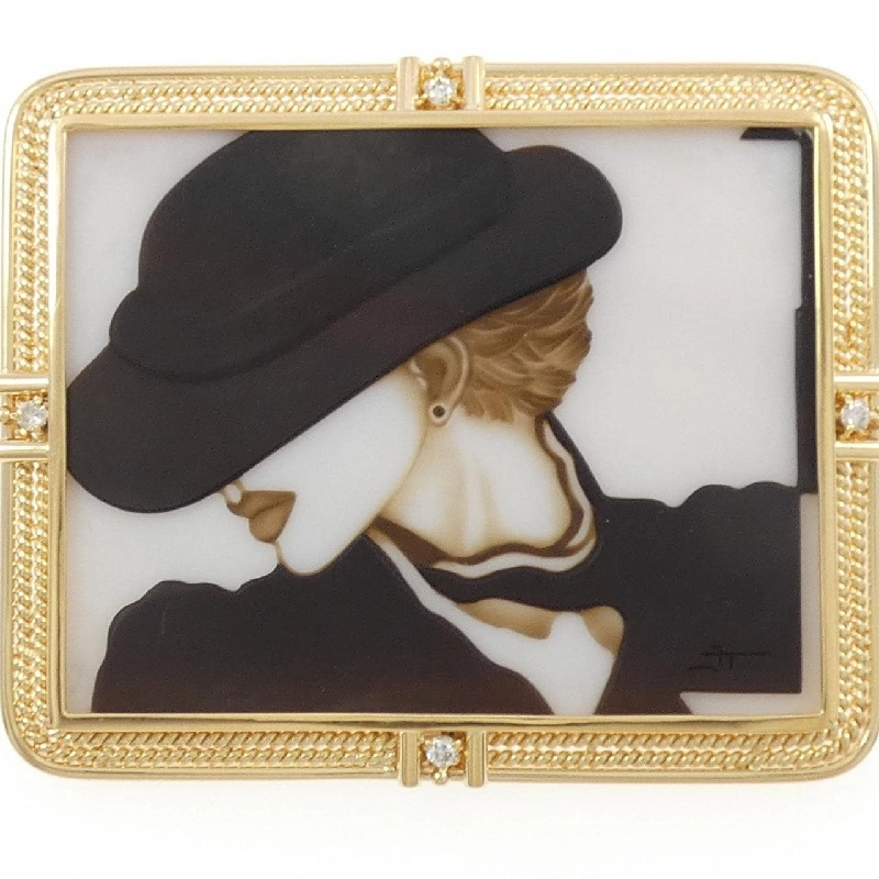 K18YG Mặt đá cam kết - Hàng hiệu Authentic 872089