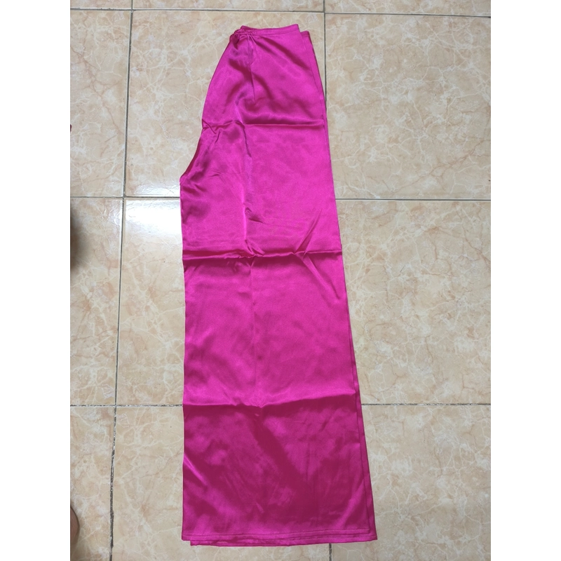áo dài gấm hoạ tiết đồng tiền màu hồng sen 528957