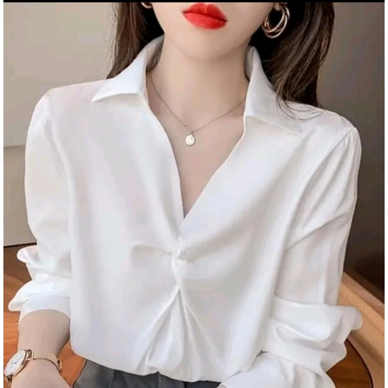 Áo sơ mi tay dài chất lụa ngọc trai 546504