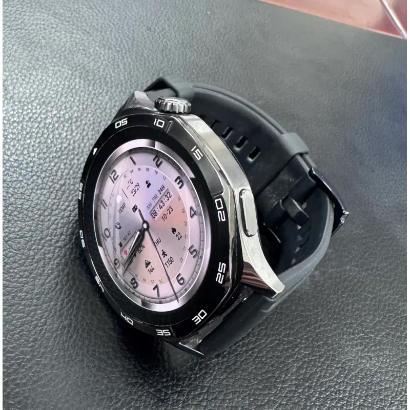 Đồng hồ thông minh thể thao nam nữ màn hình tròn dây cao su đen 600040