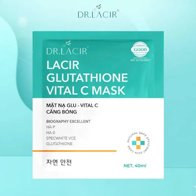 (Mới) Combo 5 miếng Mặt Nạ Dưỡng Ẩm Lacir Glutathione Vital C Mask DR.LACIR 603515
