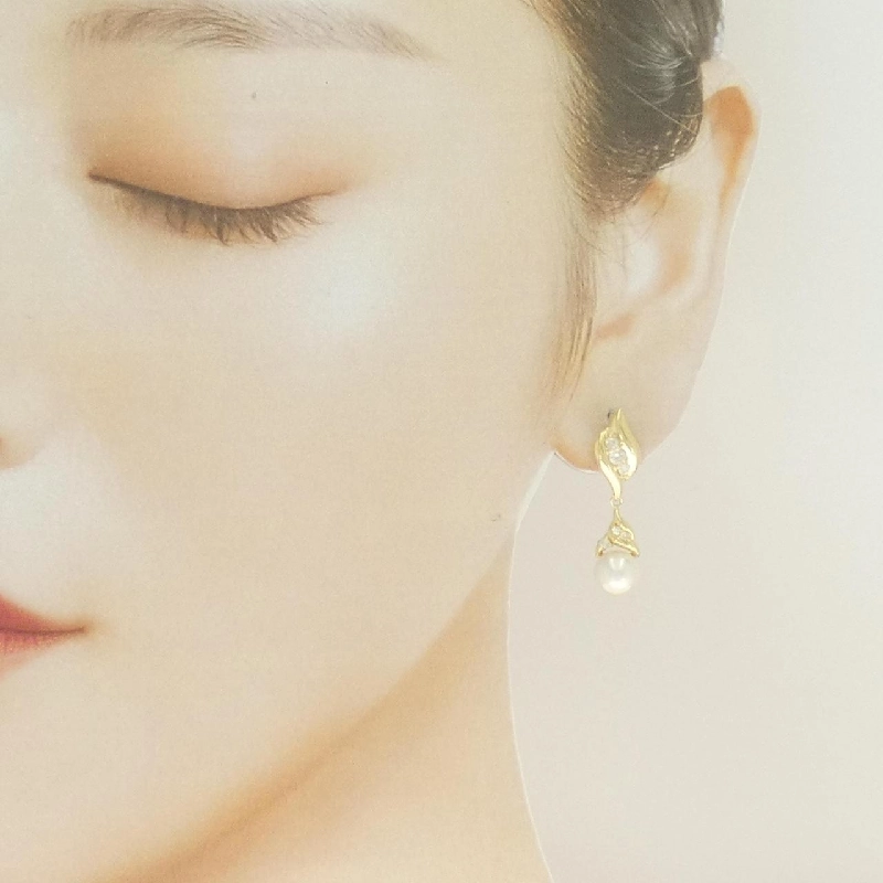 K18YG Bông tai ngọc trai Akoya 7.2mm - Hàng hiệu Chính hãng 867854